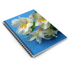 White Flowers Spiral Notebook – Ruled Line - Dipaliz - Notebooks & Notepads