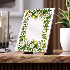 Serene White Flower Ceramic Photo Tiles - Dipaliz - Wall