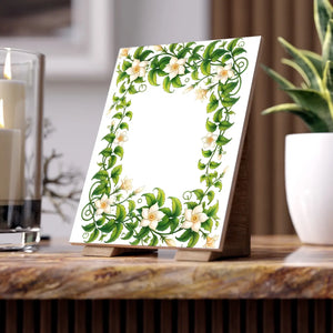 Serene White Flower Ceramic Photo Tiles - Dipaliz - Wall