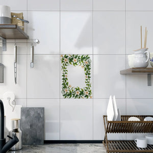 Serene White Flower Ceramic Photo Tiles - Dipaliz - Wall