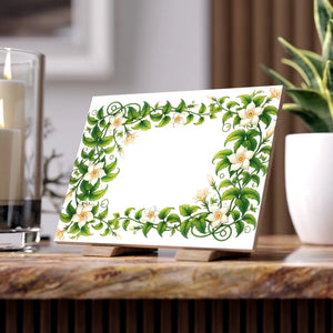 Serene White Flower Ceramic Photo Tiles - Dipaliz - Wall