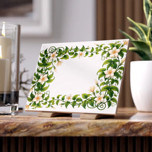 Serene White Flower Ceramic Photo Tiles - Dipaliz - Wall