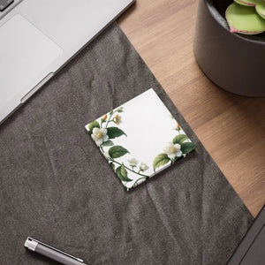 Floral Sticky Notes White Uncoated Post-it Adhesive - Dipaliz
