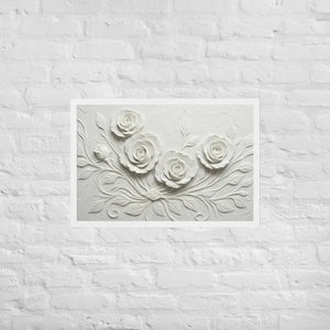 White Rose Sculpture Framed Poster Matte Black Frame Dipaliz - 20″×30″ - Posters