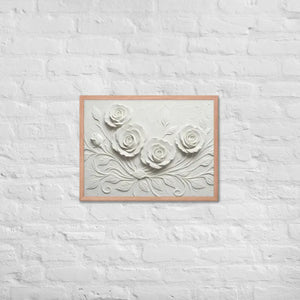 White Rose Sculpture Framed Poster Matte Black Frame Dipaliz - Red Oak / 18″×24″ - Posters