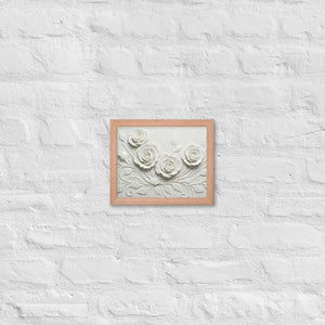 White Rose Sculpture Framed Poster Matte Black Frame Dipaliz - Red Oak / 8″×10″ - Posters