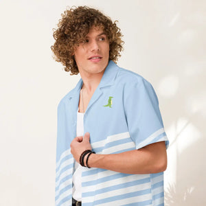 Striped Unisex Button Shirt Alligator Emblem - Dipaliz - Shirts - 2xs