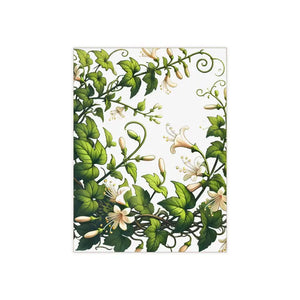 Home Decor - White Trumpet Shaped Flowers Ceramic Photo Tile Wall Art - Dipaliz