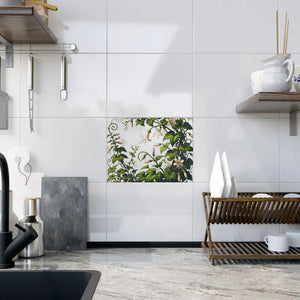 Home Decor - White Trumpet Shaped Flowers Ceramic Photo Tile Wall Art - Dipaliz 6’’ × 8’’ / Glossy