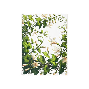 Home Decor - White Trumpet Shaped Flowers Ceramic Photo Tile Wall Art - Dipaliz