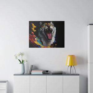 Wild Cat Matte Canvas Radial Pine Wall Art - Dipaliz - 32’’ x 24’’ (horizontal) / 0.75’’ - Posters Prints & Visual