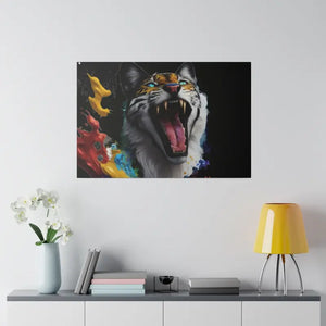 Wild Cat Matte Canvas Radial Pine Wall Art - Dipaliz - 30″ x 20″ (horizontal) / 0.75’’ - Posters Prints & Visual Artwork