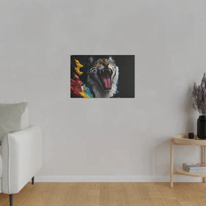 Wild Cat Matte Canvas Radial Pine Wall Art - Dipaliz - Posters Prints & Visual Artwork