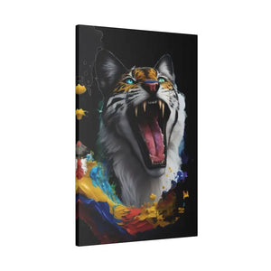Wild Cat Matte Canvas Radial Pine Wall Art - Dipaliz - Posters Prints & Visual Artwork