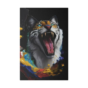 Wild Cat Matte Canvas Radial Pine Wall Art - Dipaliz - Posters Prints & Visual Artwork