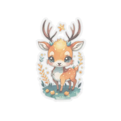 Unleash Creativity with Deer Vibes Kiss-cut Stickers - 3’’ × / Transparent Paper Products