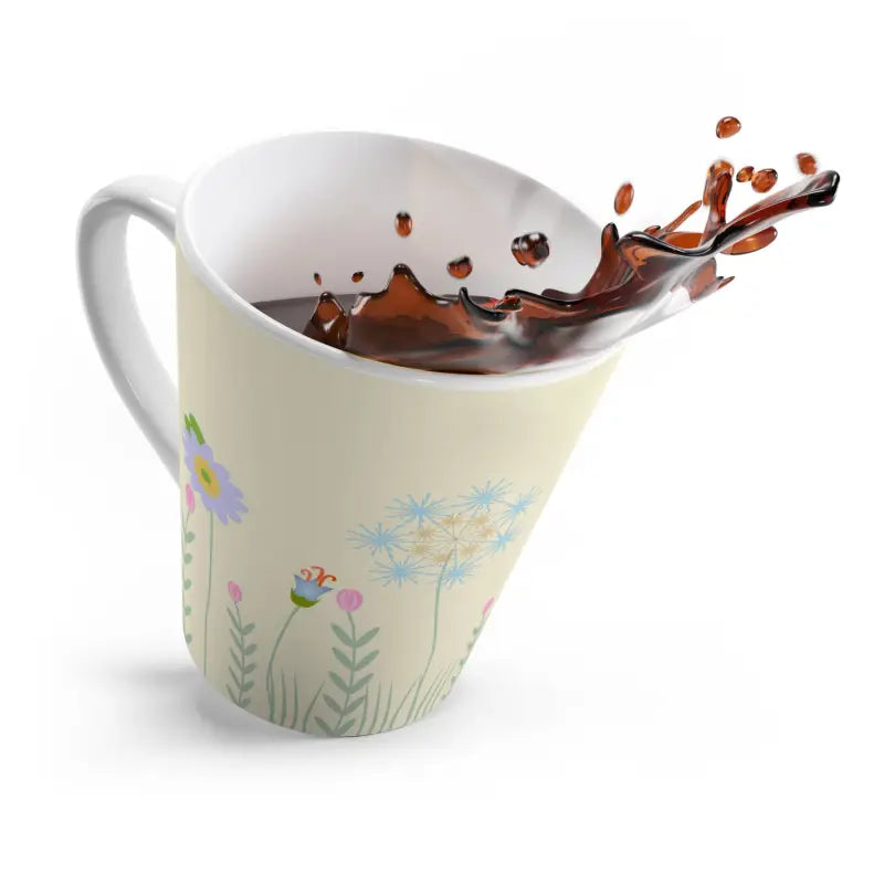 Wild Flower Latte Mug for Coffee Lovers - 12oz