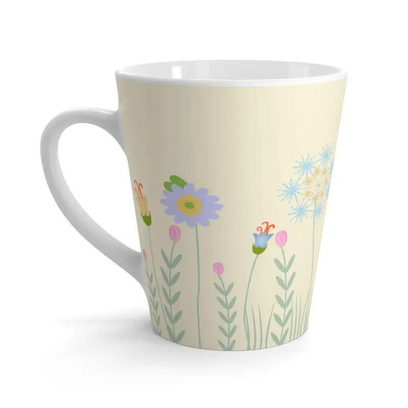 Wild Flower Latte Mug for Coffee Lovers - 12oz