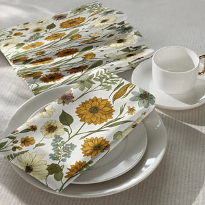 Cloth Napkin Set Wild Flower Design Soft Cotton by Dipaliz - Napkins