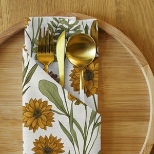 Cloth Napkin Set Wild Flower Design Soft Cotton by Dipaliz - Napkins