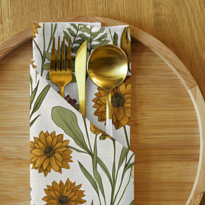 Vibrant Wild Flower Cloth Napkin Set Soft Cotton - Dipaliz - Napkins
