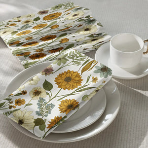 Vibrant Wild Flower Cloth Napkin Set Soft Cotton - Dipaliz - Napkins