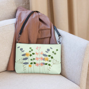 Vibrant Wild Flowers Crossbody Bag - Garden Party Faux Leather - Dipaliz - Cross Body Bags