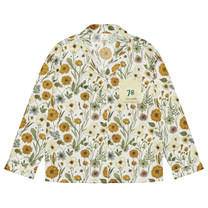 Silky Soft Wild Flowers Pajama Top - Lightweight Fabric - Dipaliz - Clothing Tops - s