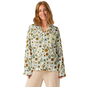 Silky Soft Wild Flowers Pajama Top - Lightweight Fabric - Dipaliz - Clothing Tops - s