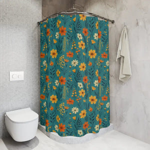Wild Flowers Floral Shower Curtain - Bathroom Decor - Dipaliz - 71’’ × 74’’ - Home