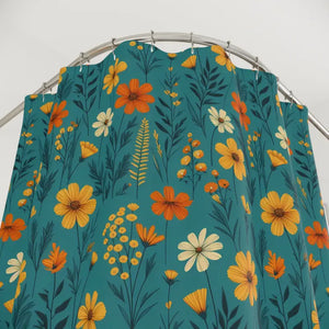 Wild Flowers Floral Shower Curtain - Bathroom Decor - Dipaliz - 71’’ × 74’’ - Home