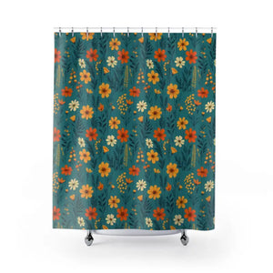 Wild Flowers Floral Shower Curtain - Bathroom Decor - Dipaliz - 71’’ × 74’’ - Home