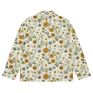 Wild Flowers Long Sleeve Pajama Top Silky Soft Comfort Dipaliz - Clothing Tops