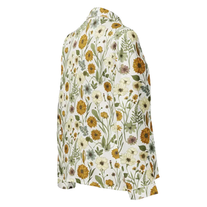 Wild Flowers Long Sleeve Pajama Top Silky Soft Comfort Dipaliz - Clothing Tops