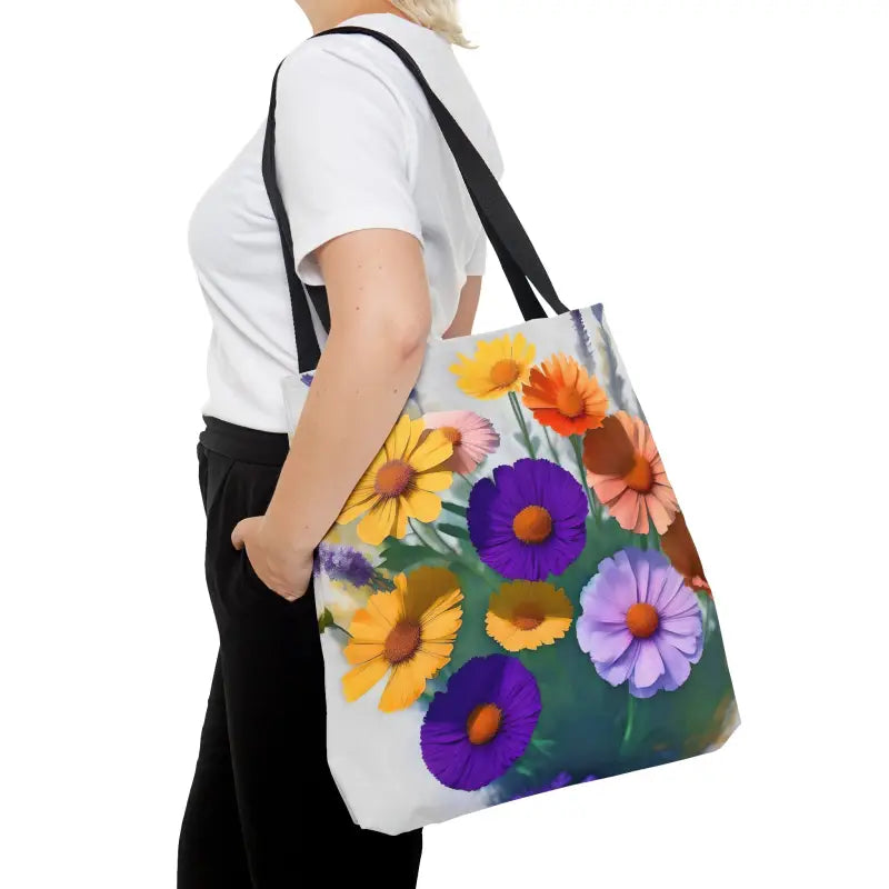 Turn Heads with our Stunning Wild Flowers Print Tote Bag - Large Bags