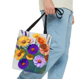 Wild Flowers Print Tote Bag - Fashion Statement Style - Dipaliz - Small - Bags