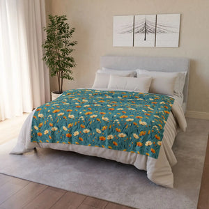 Wild Flowers Soft Polyester Blanket – One-sided Print - Dipaliz - Blankets