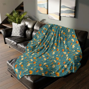 Wild Flowers Soft Polyester Blanket – One-sided Print - Dipaliz - Blankets