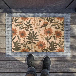 Wild Flowers Tufted Coir Coconut Fiber Door Mat - Dipaliz - 24’’ x 16’’ - Mats