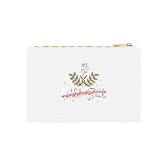 Wild Soul Gold Zipper Cosmetic Bag: Chic & Stylish Essential - White / One Size
