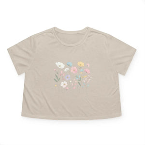 Wild Spring Flowers Flowy Cropped Tee - Dipaliz - T-shirts
