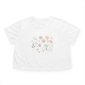 Wild Spring Flowers Flowy Cropped Tee - Dipaliz - T-shirts