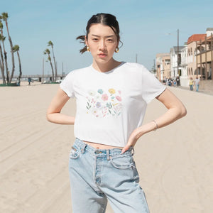 Wild Spring Flowers Flowy Cropped Tee - Dipaliz - T-shirts