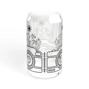 Wildflower Sipper Glass 16oz with Bamboo Lid - Dipaliz - Tumblers
