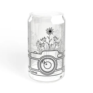 Wildflower Sipper Glass 16oz with Bamboo Lid - Dipaliz - Without Lid or Straw / Tumblers