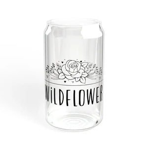 Wildflower Sipper Glass - Tempered Durable Drinkware - Dipaliz - Without Lid or Straw / 16oz - Tumblers