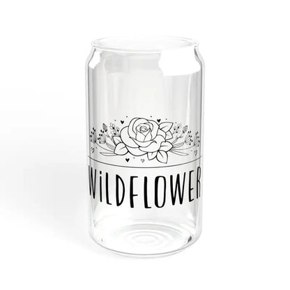 Sip in Style with Wildflower Tempered Glass Tumblers - Without Lid or Straw / 16oz Tumbler