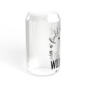 Wildflower Tempered Glass Sipper with Bamboo Lid - Dipaliz - Tumblers