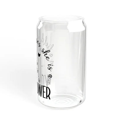 Sip Like a Wildflower: Stylish Tempered Glass Tumbler