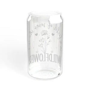 Wildflower Tempered Glass Sipper with Bamboo Lid - Dipaliz - Tumblers